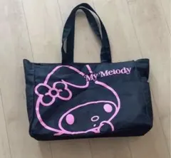 My Melody トートバッグ 黒 ピンク