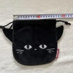 CAFFE VELOCE 黒猫　カフェベローチェ　黒ねこまみれグッズ　巾着ポーチ