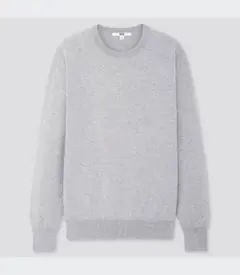 コットンカシミヤクルーネックセーター（長袖）　UNIQLO グレー　M
