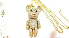 超BIG テディベア くま ベア スワロフスキー 使用 ネックレス