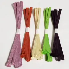 ピ*ー様 (0151)三分紐 帯留め用紐 帯締め 5点 まとめ売り 帯紐 着物