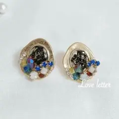 Lo.59 アンティークビジューミニピアス 韓国輸入 上品 パーティー 高見え