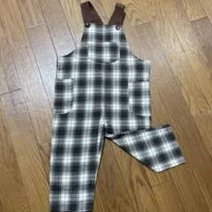 チェック　サロペット