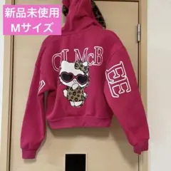 ハローキティ ピンクパーカー ヒョウ柄ファー付き