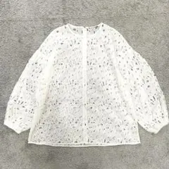 美品】Drawer 総レース ブラウス プルオーバー オフホワイト 38 - メルカリ