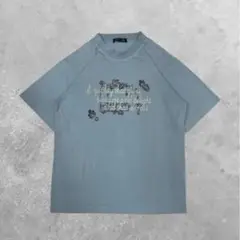 【美品】メッセージロゴ　半袖Tシャツ　ブルーグレー　ユニセックス　アーカイブ