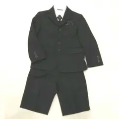 キャット 男の子 スーツ 120 セットアップ 黒 ネクタイ 短パン 半ズボン