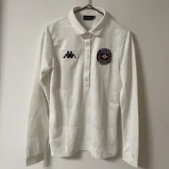 Kappa Golf 長袖ポロシャツ M 総柄 ジャガード ワッペン刺繍 ゴルフ