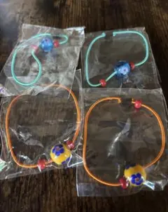 とんぼ玉？カラフルビーズ？のヘアゴム ４個セット