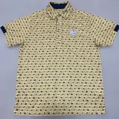 【美品】アーノルドパーマーゴルフ 総柄 半袖 ポロシャツ メンズ M イエローのサムネイル