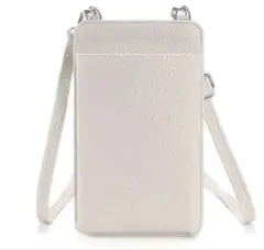 スマホショルダー スマホポーチ スマホポシェット バック　オフホワイト