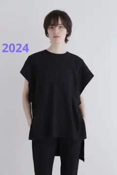 現行モデル✨ルフィル エアクッションカットソー キーネック トップス ブラック 現行モデル✨ルフィル エアクッションカットソー キーネック トップス