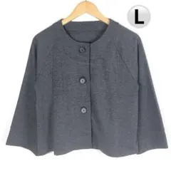 otto⭐️ラグランスリーブカーディガン　L グレー　ノーカラー