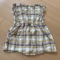 après les cours チェック柄 ノースリーブワンピース 90