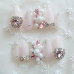 現品❤韓国 ワンホン 量産型 ちゅるん フレンチガーリー 埋め尽くしネイルチップ