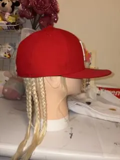 赤 LAロゴ ニューエラキャップ