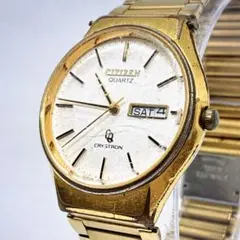 稼働品】シチズン CITIZEN クリストロンLC クロノグラフ 金メッキ 