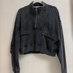 JEANASIS ブリーチハーフZIPショートプルオーバー