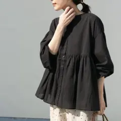 コットンボイルギャザー2WAYブラウス