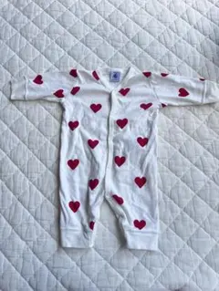 PETIT BATEAU プチバトー　ハート柄　ロンパース　60cm