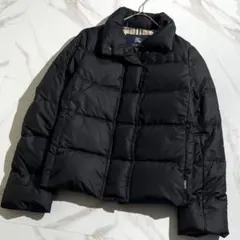 【極美品/L】バーバリーロンドン ダウンジャケット ノバチェック 黒 レディース