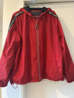 TOMMY HILFIGER フード付きナイロンジャケット XL レッド