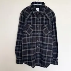 RHC ロンハーマン　ネルシャツ チェック 黒 グレー　長袖　トップス　Sのサムネイル