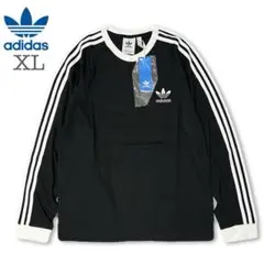 新品（XL）ブラック adidas クラシックス スリーストライプス ロンT