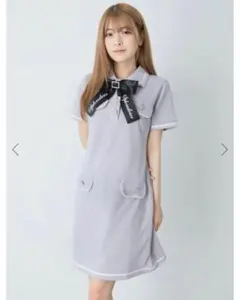 Ank Rouge ビジューボタンポロOP ポロシャツワンピース 半袖 Mのサムネイル