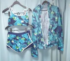 パット付き 水着 パンツ付3点セット！サイズ 2XL 3L 水着