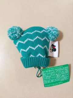 新品 ミッキーマウス ニットハットポーチ クッキー グリーン