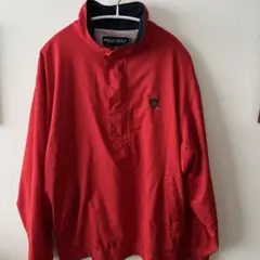 袖取り外し可能]POLO GOLF ハーフジップ プルオーバー レッド ベスト