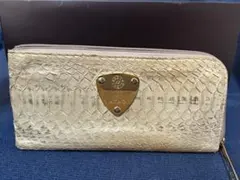ATAO ヘビ革 長財布 ベージュ