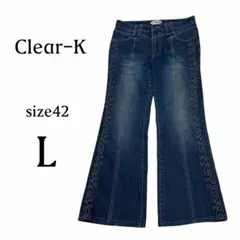 Clear-K ブーツカットデニム 収縮 フレア Y2K Lサイズ Gパン