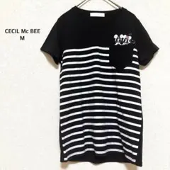 セシルマクビー◎半袖Tシャツ ブラック ボーダー ディズニー ミッキー ミニーのサムネイル