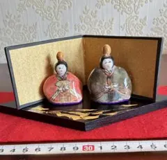 陶器 雛人形 赤 緑③