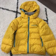mont-bell イエロー フード付き ダウンコート　100
