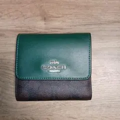 【新品】COACH コーチ 二つ折り財布 ウィン スモール ウォレット グリーン