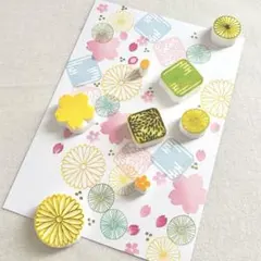 【新春＊梅桜】春待ちの華やか和柄六種 消しゴムはんこ 限定おまとめセット