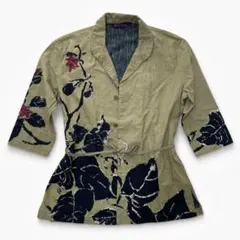 超激レア 45R 45rpm 藍染 インディゴ 七分袖 花柄 シャツジャケットのサムネイル