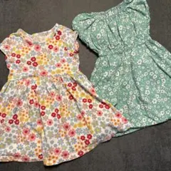 花柄　子ども服 女の子 ワンピース 90cm 2枚セット