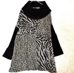 レオパード柄ニットチュニック