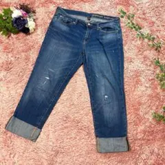 Gap ストレートクロップドデニム　ダメージ加工　ロールアップ　10/30のサムネイル