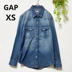 GAPギャップ◆ウエスタンデニムシャツ(XS)ダンガリーシャツ　コットン100