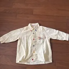 miki HOUSE クリーム色 ボタン付きシャツ T80-G11