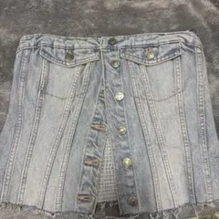 ZARA デニムベアトップ ライトブルー