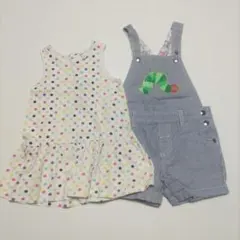 90cm ワンピース オーバーオール 2点セット