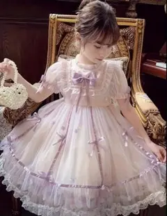 プリンセス　パーティードレス　ラベンダー　110cm 発表会　誕生日　結婚式