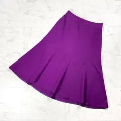 下げ札付 23区 ウールフレアスカート ロング丈 紫 サイズ44*KD187
