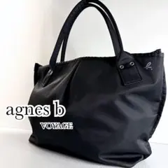 アニエスベー トートバッグ ナイロン ブラック A4収納 総柄 三室 通勤 通学